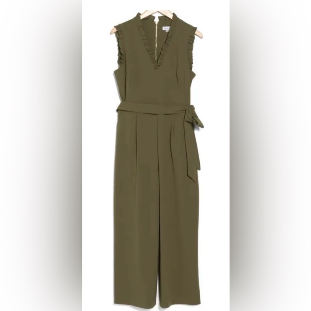 Calvin Klein Olive Green Jumpsuit with Waist Tie